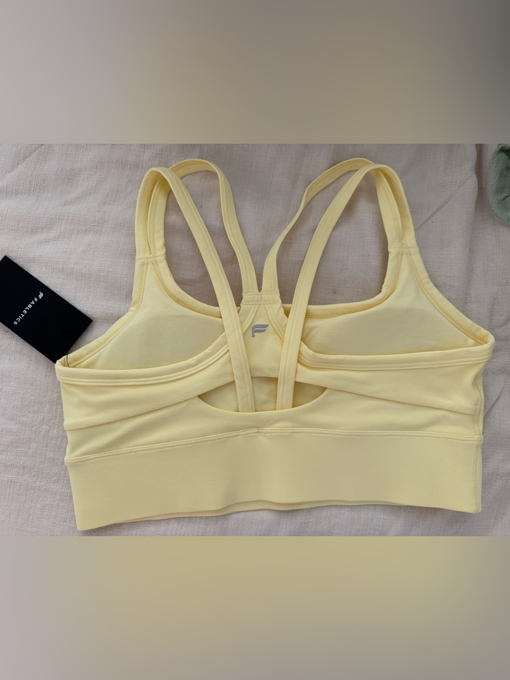 NWT Fabletics Yellow Sports Bra with Double-Back Support and pads included